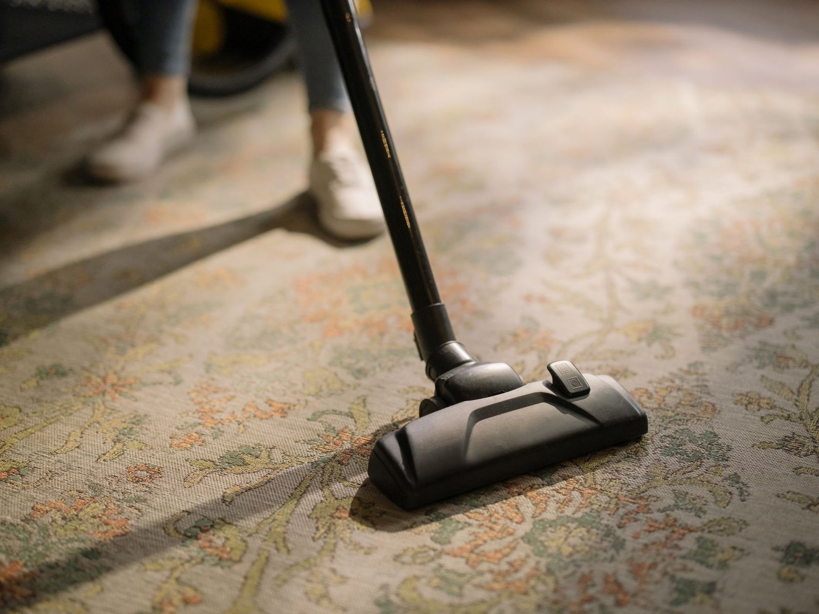 Fresh carpet surface in a bright room